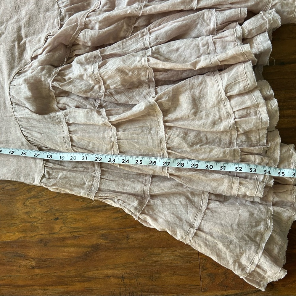 Free People Tiered Ruffle Midi Skirt - Like A Mermaid Style - Mauve/Lilac Size M - Picture 6 of 9